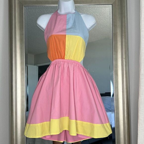 ANNA GRACE Color-Block Mini Dress Size M - Picture 1 of 9